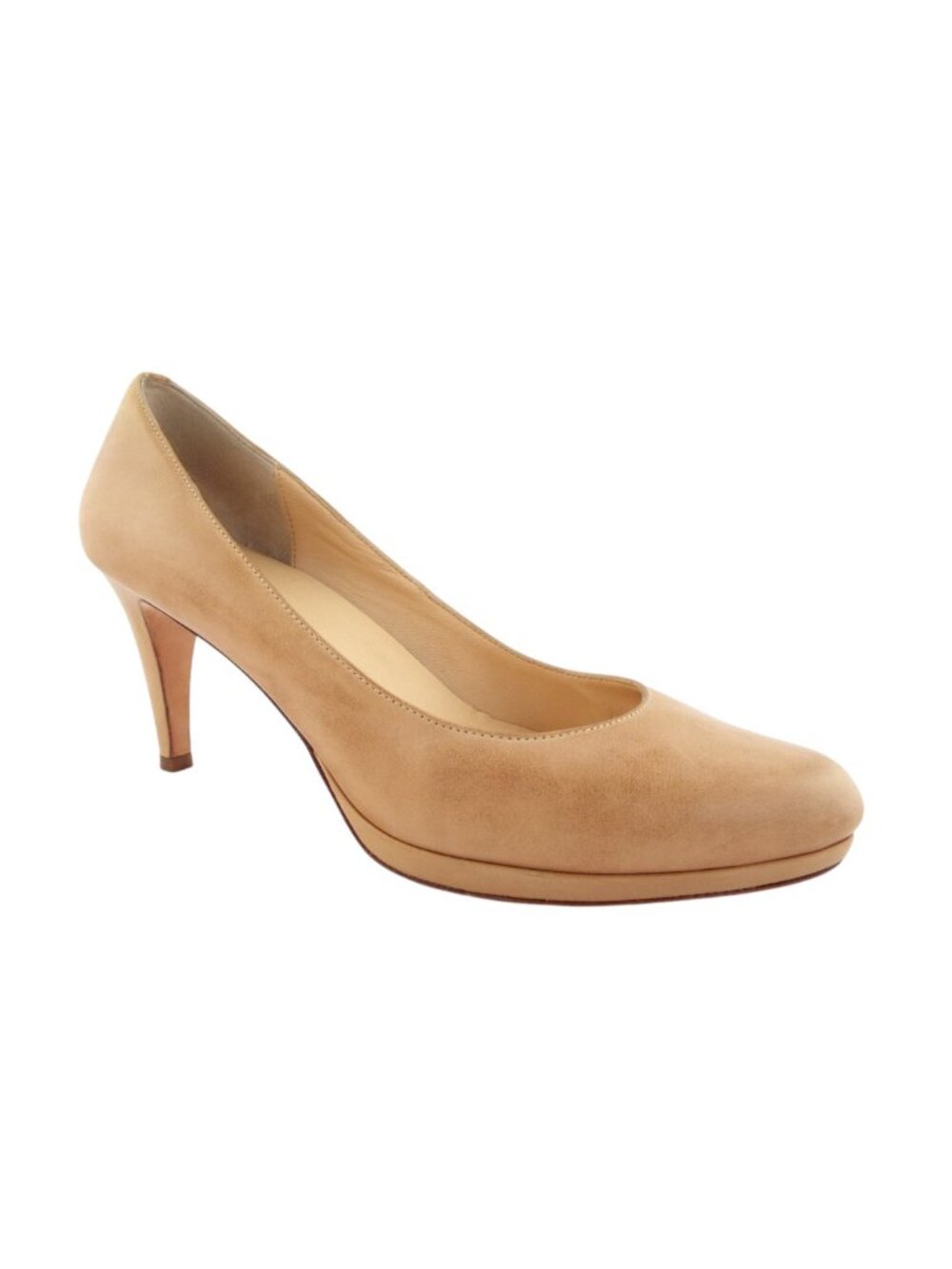 COLE HAAN Distressed Nude Beige Leather Platform Heel Pumps 10